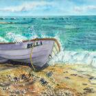 Print of Bella boat on the beach