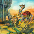 Decorated Camel original Watercolor painting